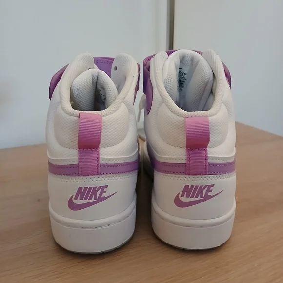 NWOT Nike Court Borough 2 Mid White Fuchsia Glow - Picture 4 of 11